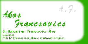 akos francsovics business card